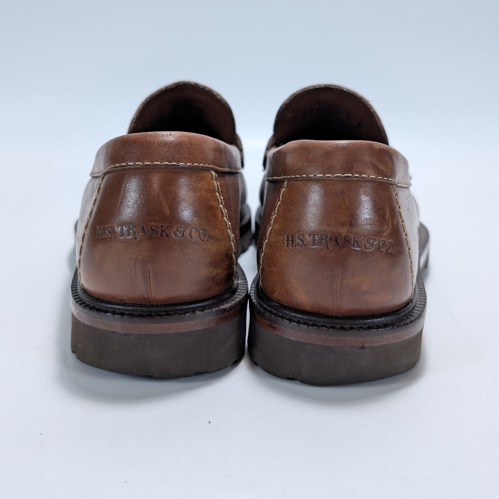 H.S. Trask & Co Brown Leather Slip On Loafers - Picture 4 of 11